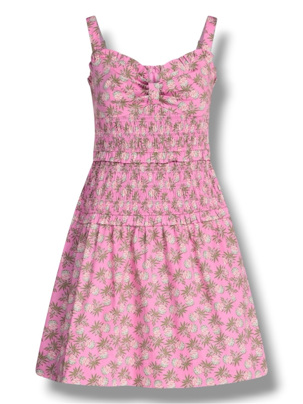Women's Free Assembly Pineapple Pop Tiered Smocked Mini Dress - Size Large - NWT